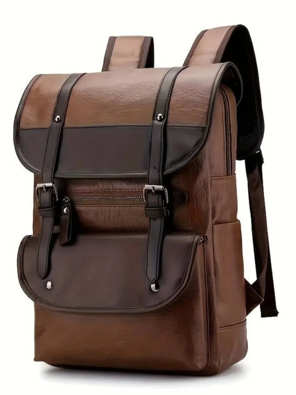 Vintage Laptop Synthetic Leather Backpack School Bag Men Large Capacity High